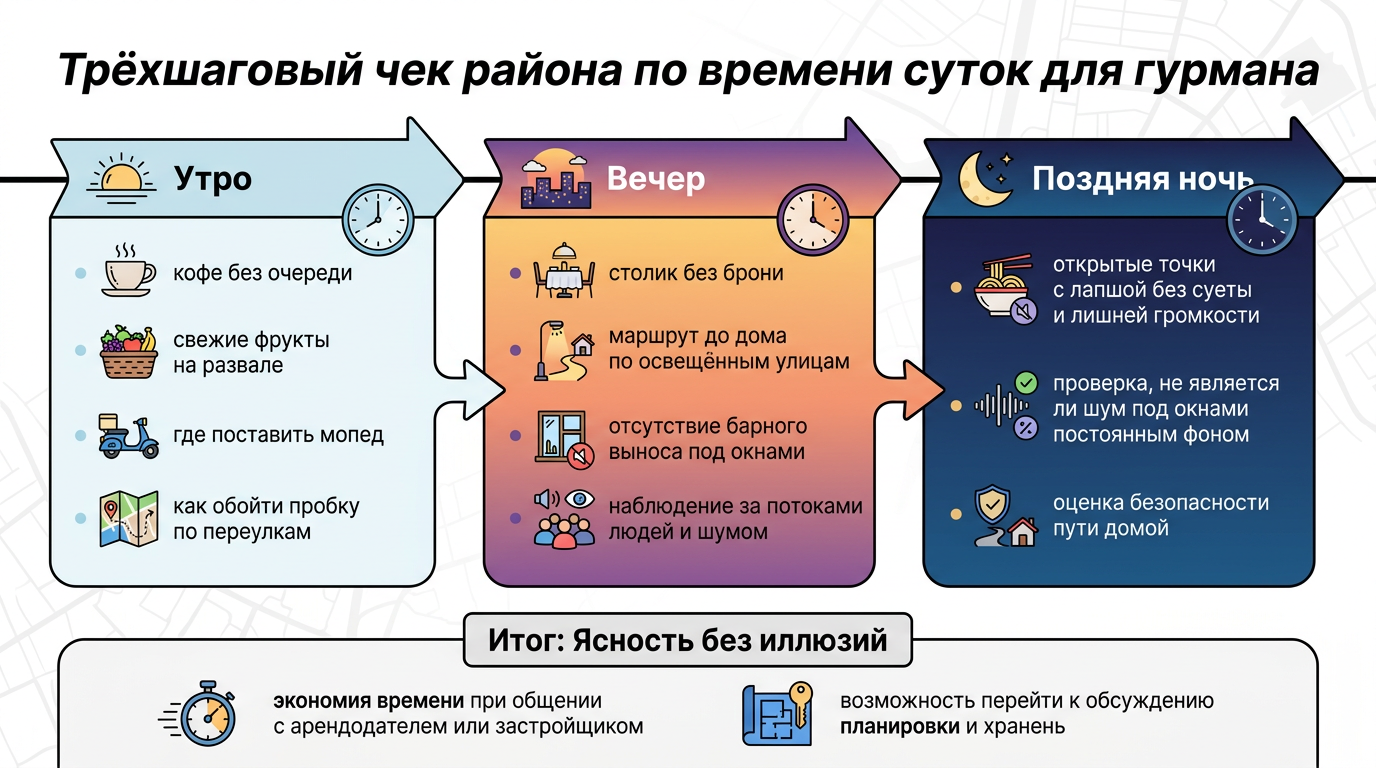 Трехшаговый чек рафона по времени суток
